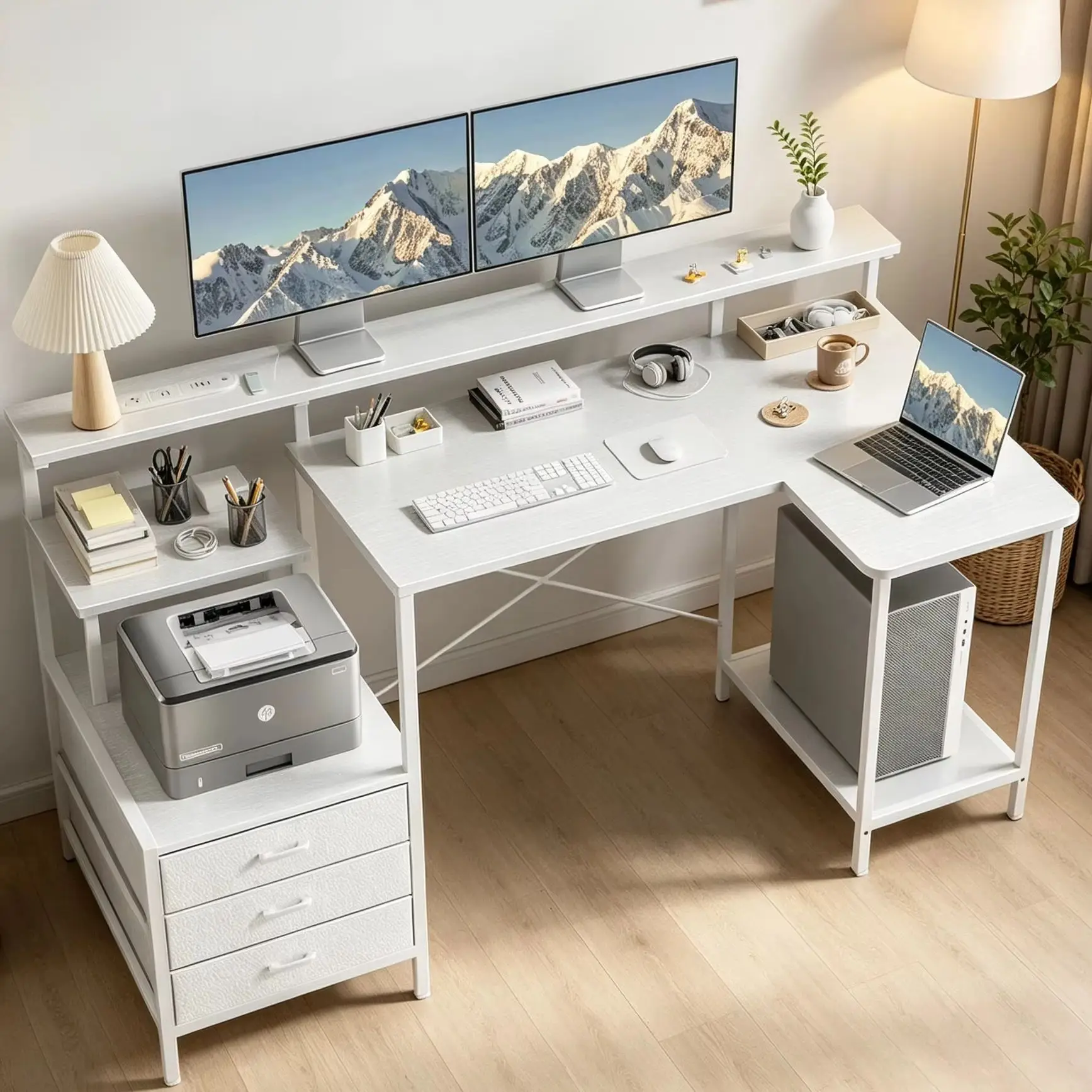 Ergonomic Computer Desk with Monitor Stand