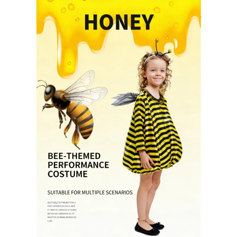 

Funny Disguise Suit Fancy Uniform Kids Bee Costume Halloween Party Stage Performance Masquerade Costume