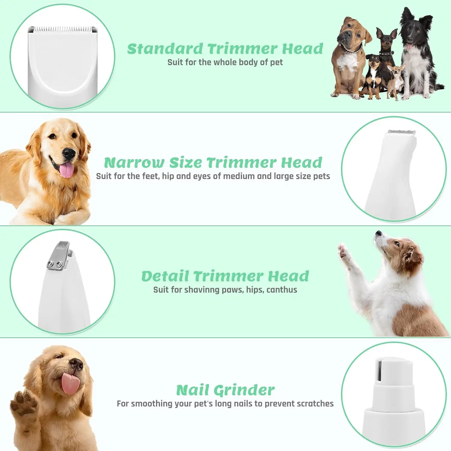 4-in-1 Pet Shaver Electric Dog Clippers Nail Trimmer and Sander Head Cat and Dog Beauty Clipper Pet Hair Cleaning Supplies