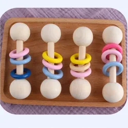Infant Baby Wooden Rattle Hemu Soother Teether Molar Toy Musical Chew Toys