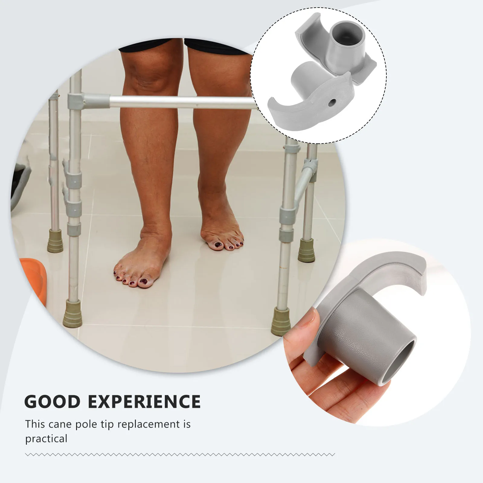 

2PCS Non Slip Sled Foot Mat Hiking Pole Tip Replacement Crutch Walking Cane Tips Rubber Stick Pads Durable Anti Skid Wear