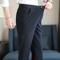 Plus size 44 42 40 Men Business Social Suit Pant 2024 Spring Formal Slim Wedding Trouser Mens Brand Fashion Casual Dress Pants