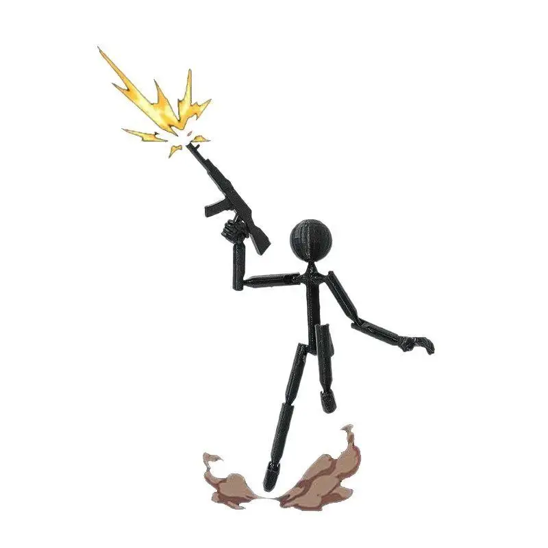 Movable 3D Printing Mannequin Multi-Jointed Multi Joint Stickman Toy Novelty Action Figure Stickman Assembled Robot