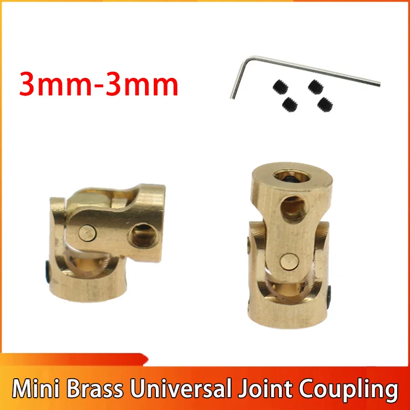 1~20pcs 3mm-3mm Mini Brass Universal Joint Coupling Copper Car Model Universal joint Coupling Head Steering Gear