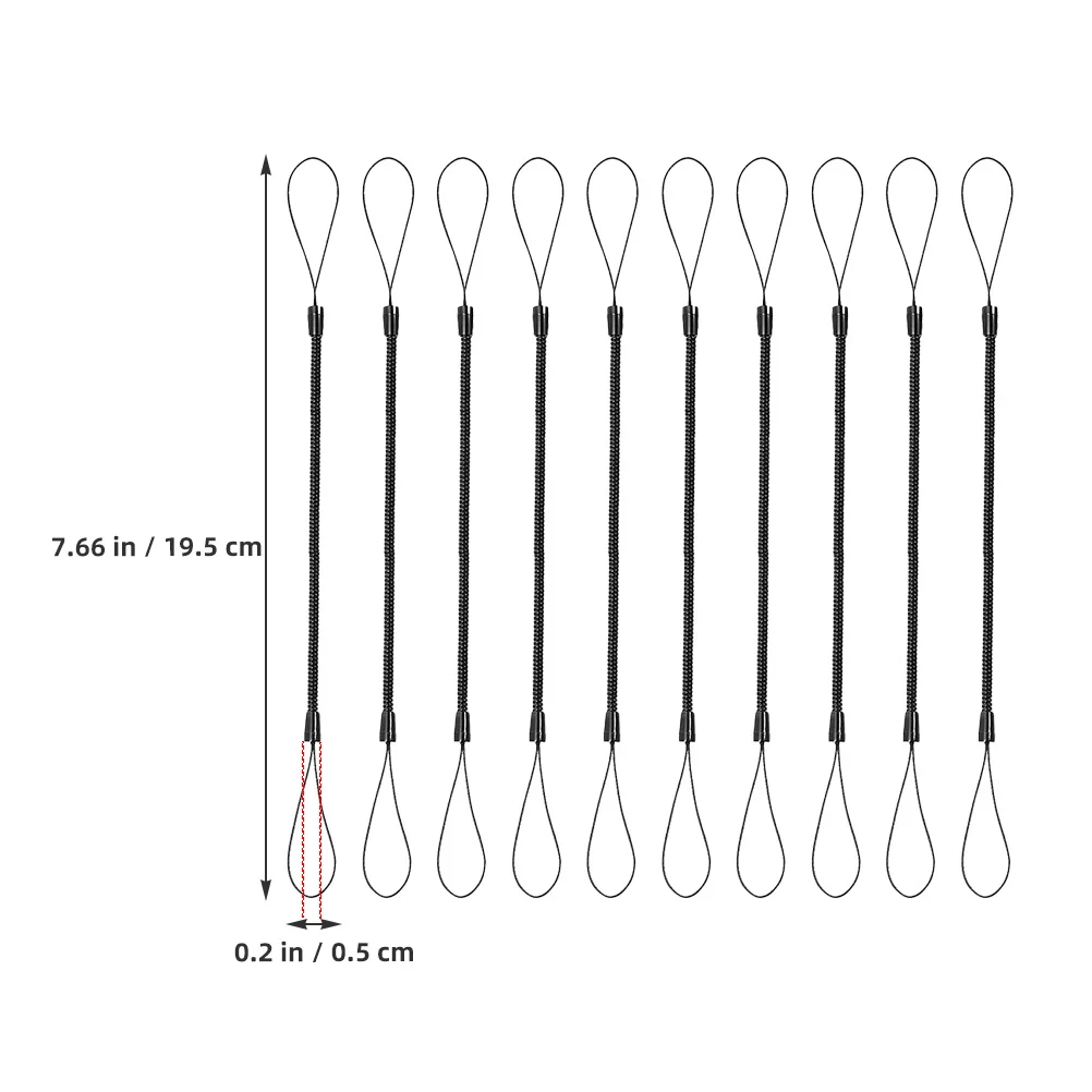 10 Stück elastisches Stift-Lanyard, Anti-Verlust, einziehbarer Riemen, Kunststoff-Halteband für Tablet-Stylus, Zeichenstift, elastisches Lanyard