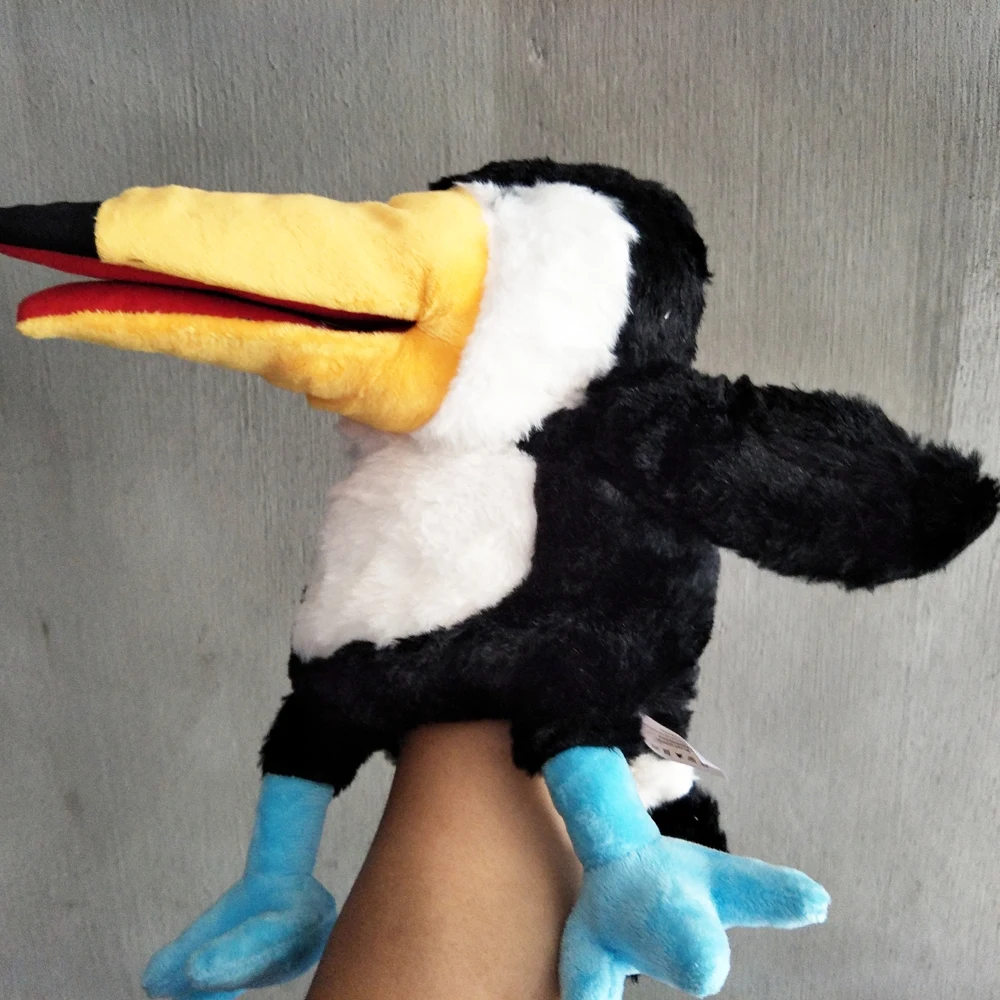 Marioneta de mano de peluche, lindo pájaro tucán, animales, boca abierta, regalo suave relleno