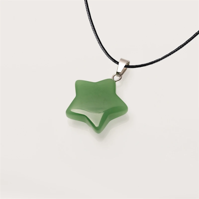 2023 Trend Neue Naturstein Hexagon Kristall Rosa Kristall Opal Stern Anhänger Halskette für Frauen Pendel Schmuck Geschenk – Detail 6