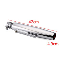 For Suzuki Bobbers Cafe Racer 17'' Motorcycle Exhaust Muffler Pipe Tip Retro Vintage Rear Pipe Tube Exhause Silencer  Universal