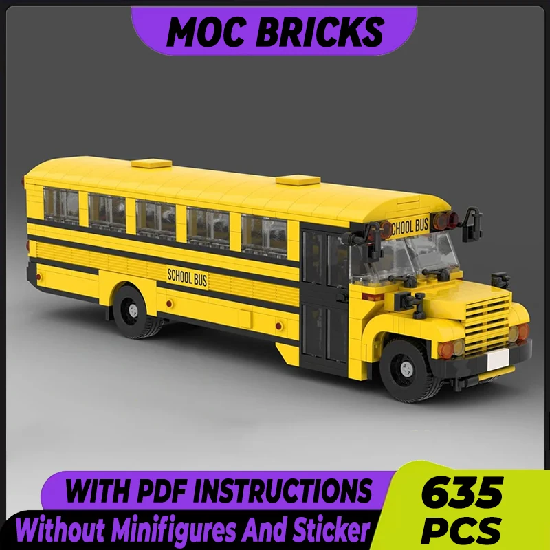 City Traffic Vehicle Car Model Moc Building Bricks School Bus Technology Modular Blocks Gifts Christmas Toys DIY Sets Assembly