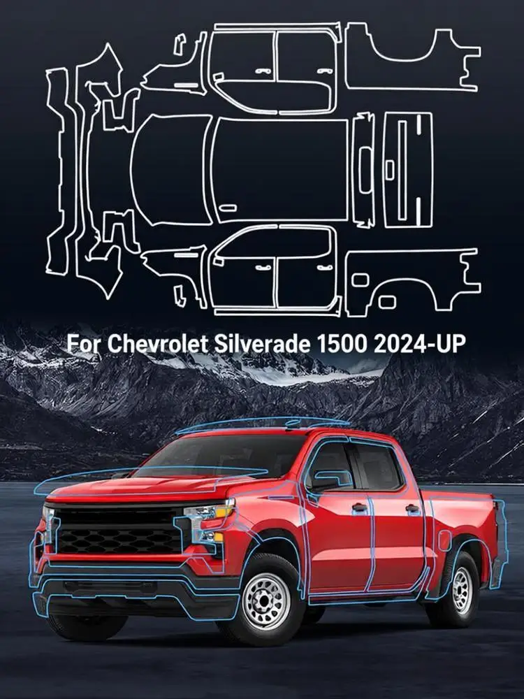 For Chevrolet Silverado 1500 2024-UP TPU Paint Protection Film Self-Healing Clear Bra Pre-cut PPF Body Anti-Scratch Resistant