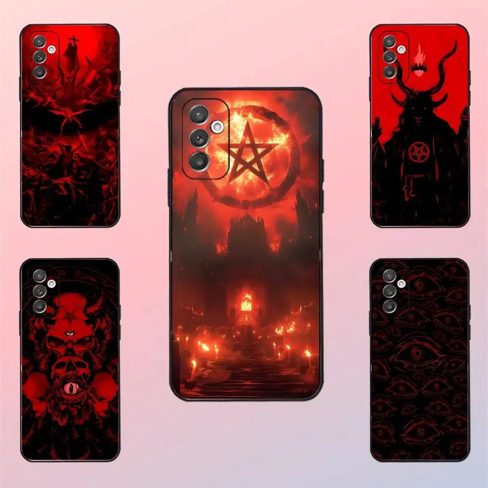 

Art Hell Satanic Case For Samsung S22,S21,S9,S25,S24,S23,Ultra,FE,S20,S10,Plus,Lite,Soft Silicone Black