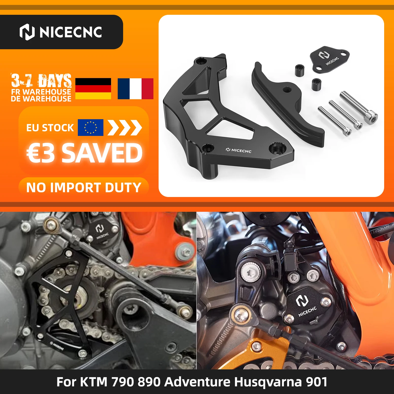 (Disponibile in magazzino UE) Protezione per pignone e sensore della catena per KTM 790 890 Duke 790 890 Adventure R/S/Rally Husqvarna Norden 901 2022-2023