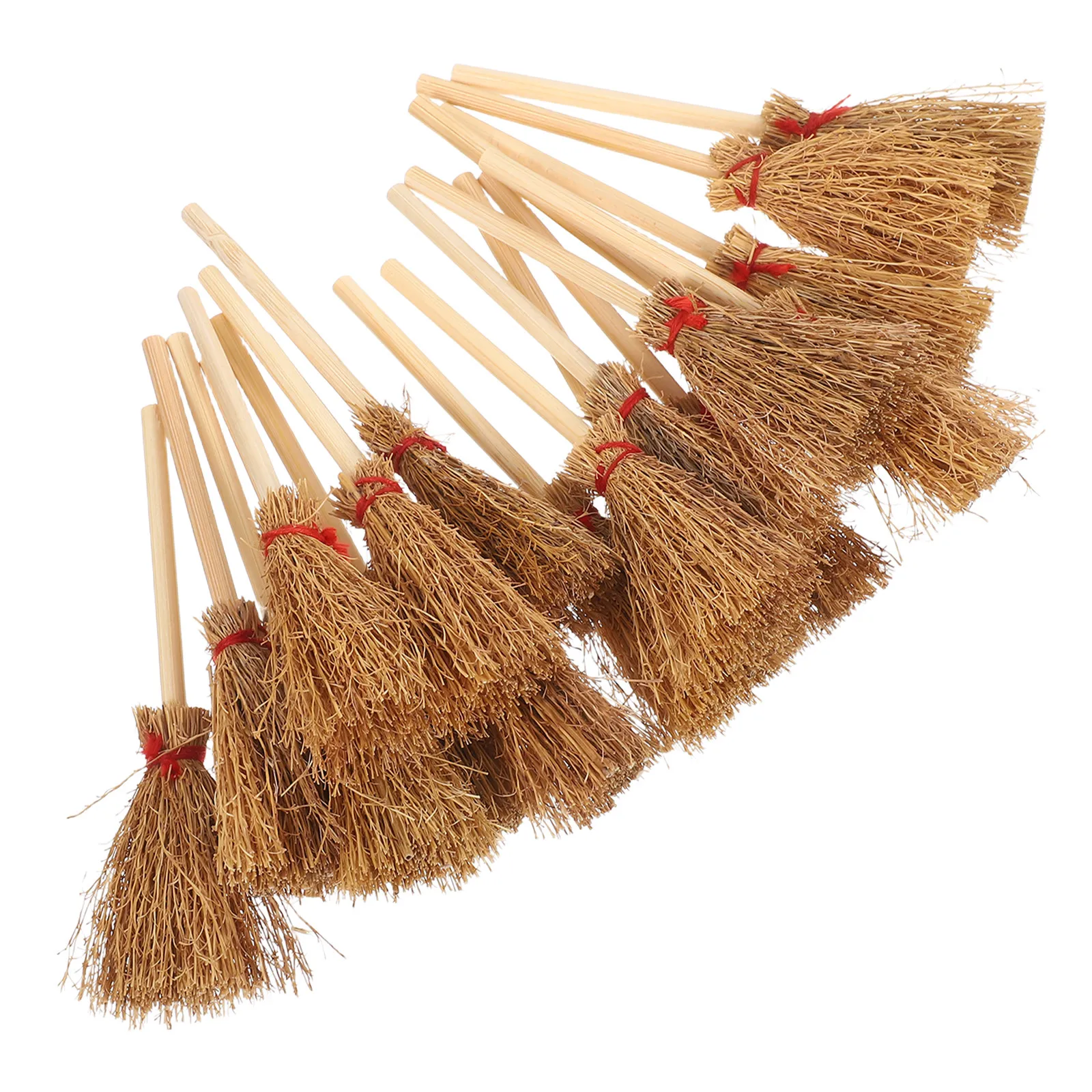 

20 миниатюрных метелок ведьм, искусственные соломенные мини-метлы, украшения для Хэллоуина, костюмированных вечеринок, декор для волшебников, микроландшафт