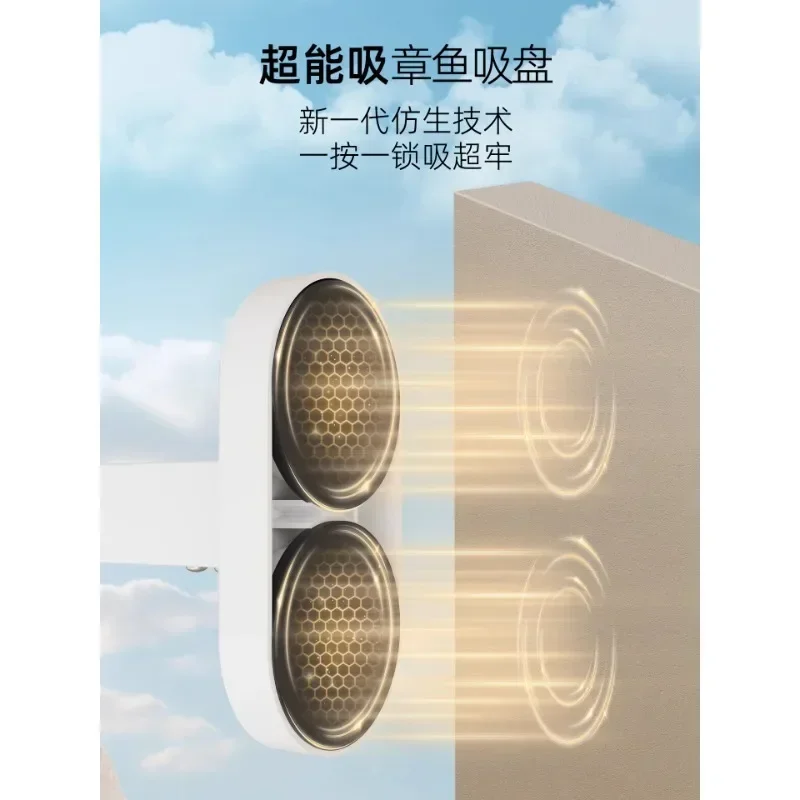 Suction cup folding shower curtain non-punching bathroom curved shower dry and wet separation blocking curtain