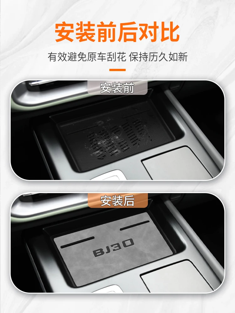 For BeiJing BJ30 2024 Leather Door Slot Pad, Water Cup Storage, Dustproof and Anti-slip Pad, Interior Modification