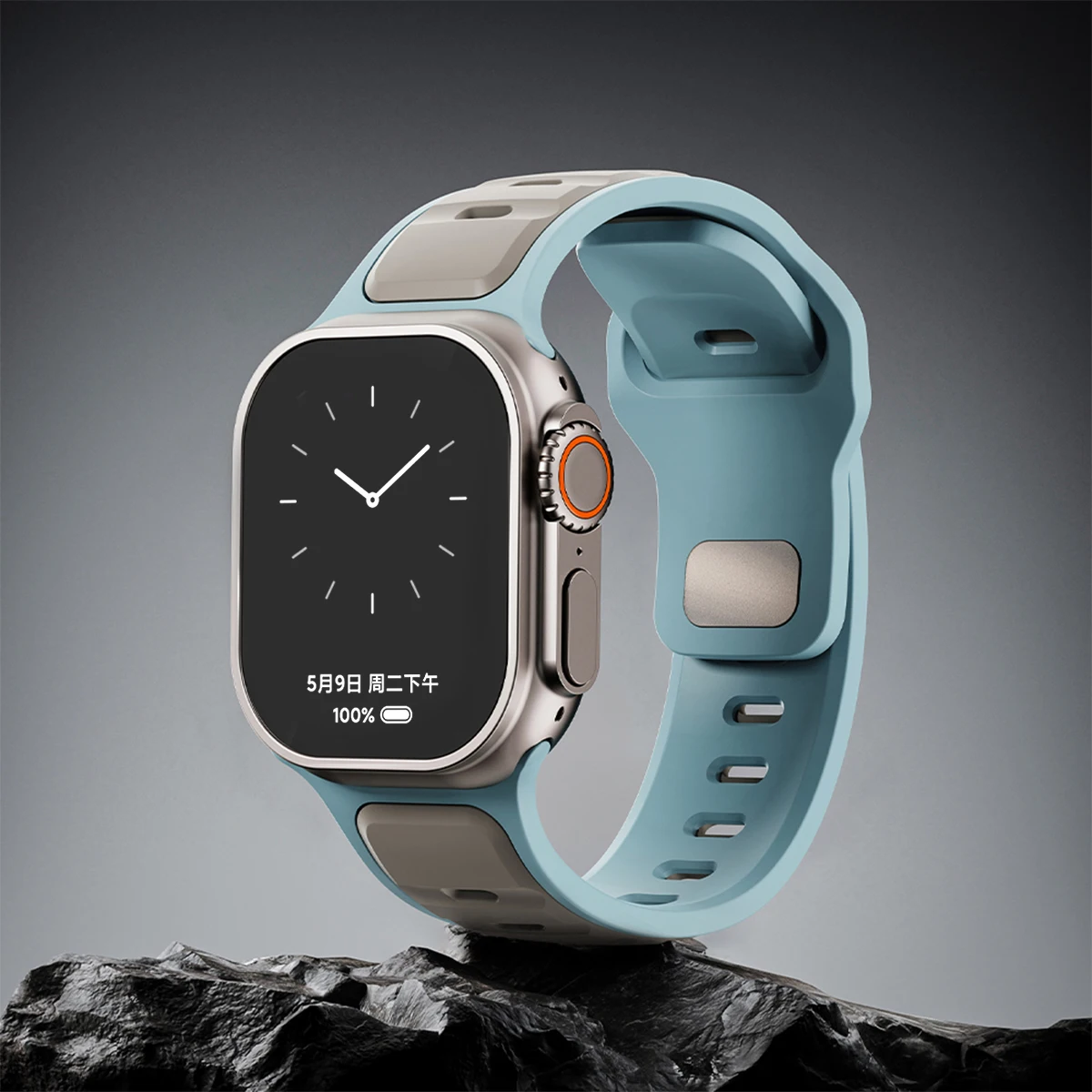 Silicone Strap for Apple Watch Series11 10 9 8 7 6 46mm 42mm 40mm 38mm Two Tone Sports Band for Apple Iwatch Ultra 3 2 49mm Men