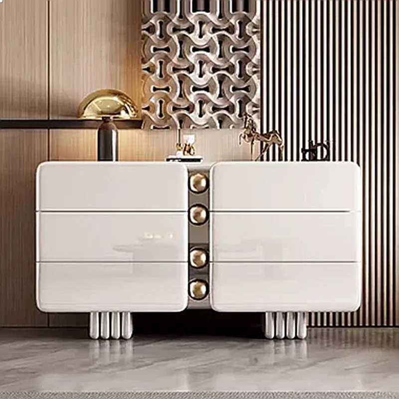 Modern Minimalist 5-Drawer Italian Light Luxury Chest Cabinet for Entryway Bedroom Living Room