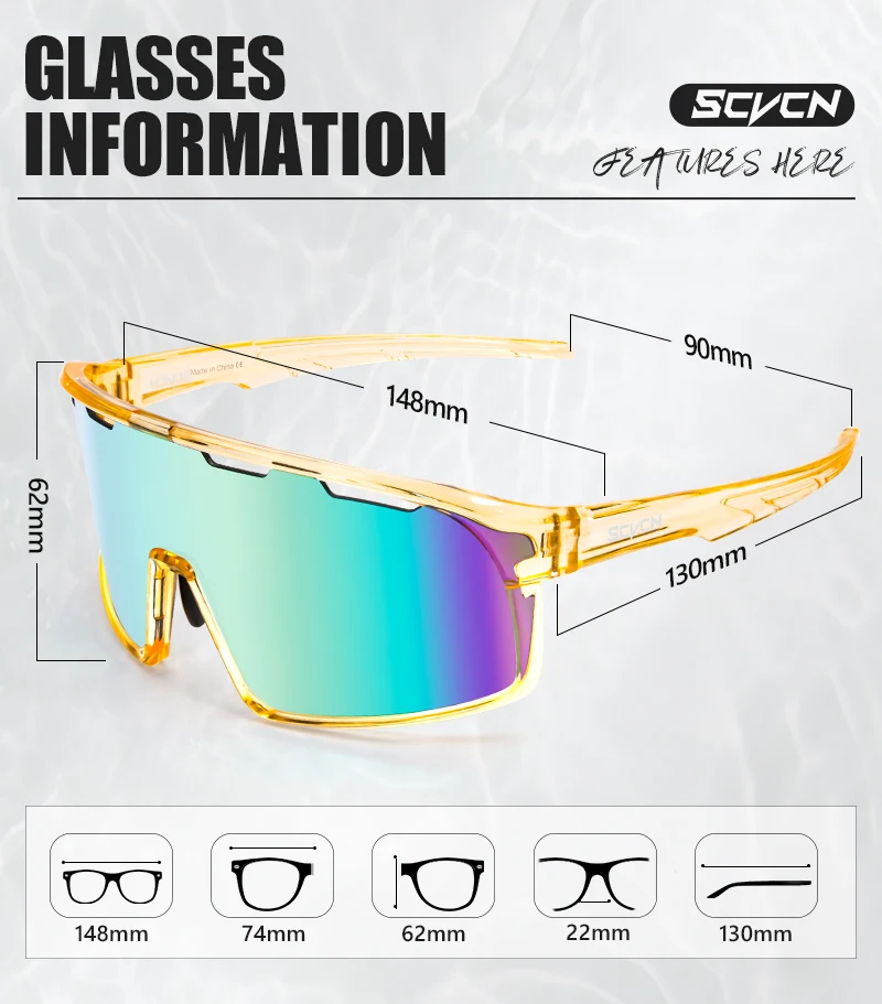 SCVCN Fahrradbrille Outdoor-Sonnenbrille UV400 Sportbrille für Männer und Frauen MTB-Radsportbrille – Detail 3
