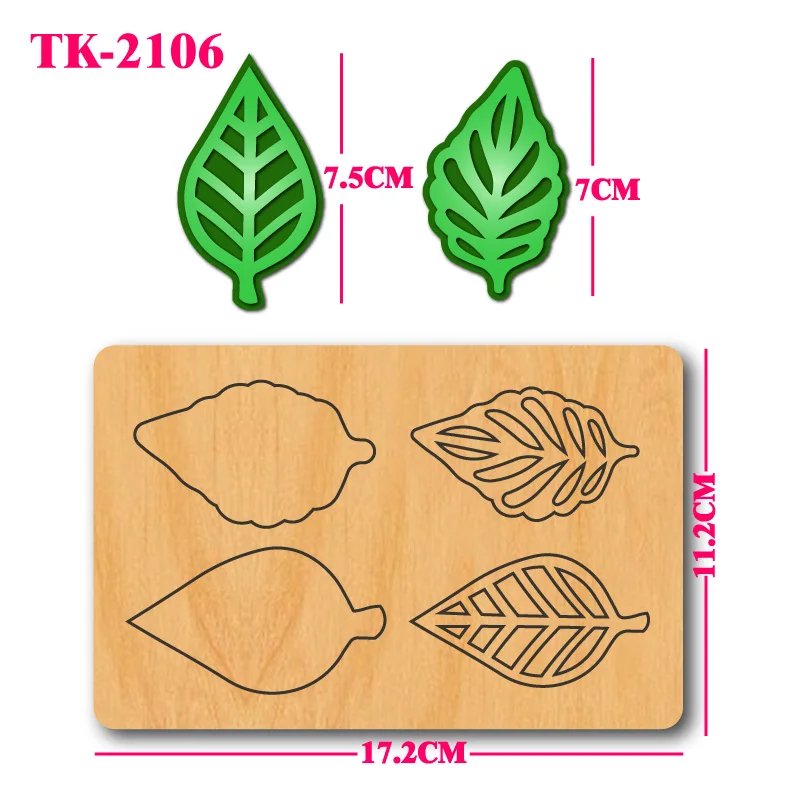 

Hollow tree leaf wooden cutting mold, DIY handmade headwear/pendant/decorative embossing cutting template craft tool