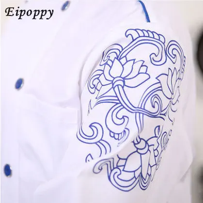 Unisex Kitchen Chef Uniform Bakery Food Service Short Sleeve Breathable Double Breasted Cook Wear Chef Jacket