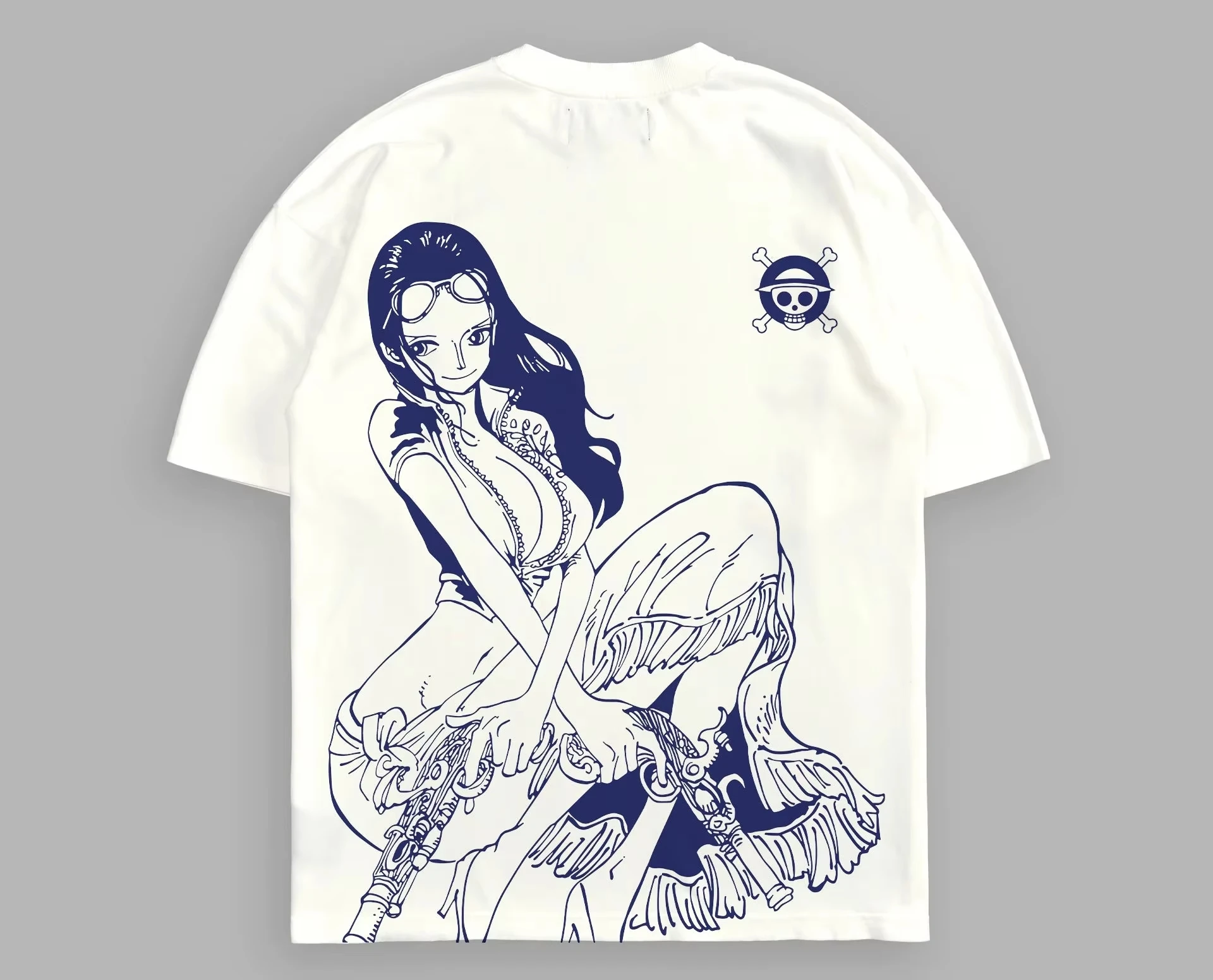 2026 New Summer Relaxing One Piece T-Shirt Men Summer Nico Robin Anime Manga Graphic Short Sleeve Streetwear Loose Fit Anime Fan