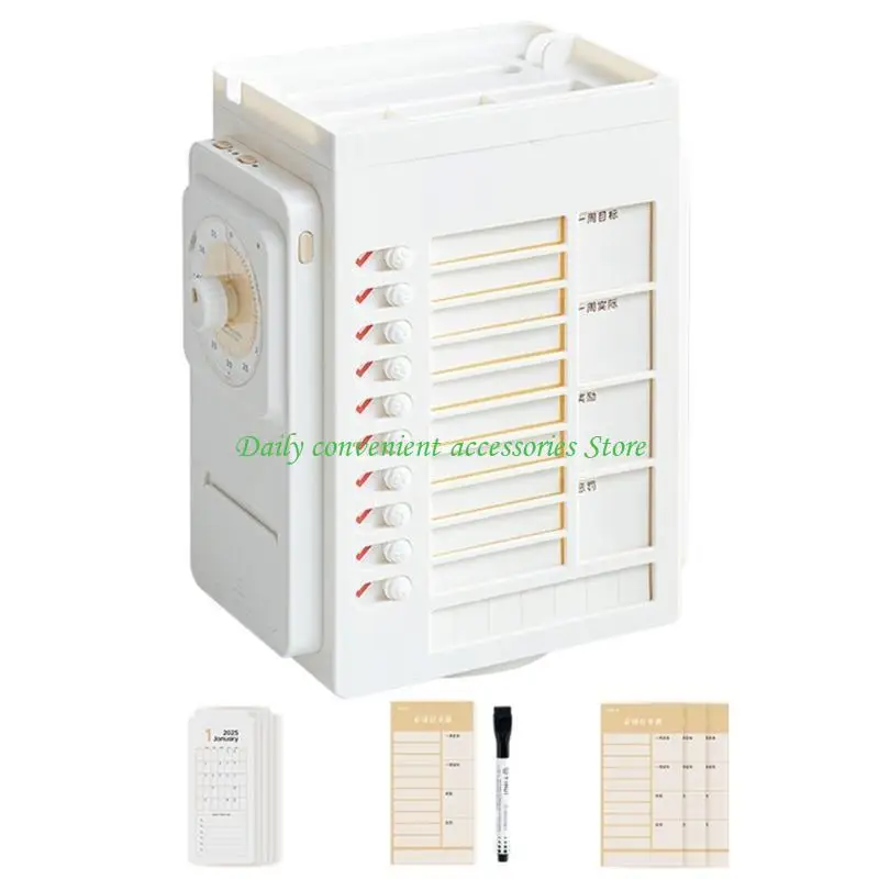 97QB Desk Organisatoren mit visuellen Zeiten Timer -Rotierhalter -Stiftorganisatoren für Schulbüro