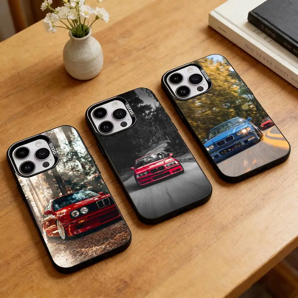 

M-M3 E36 Car Phone Case For iPhone 17,16,15,14,13,12,11 Plus,Pro Max,XS,Colorful Silver Black Cover