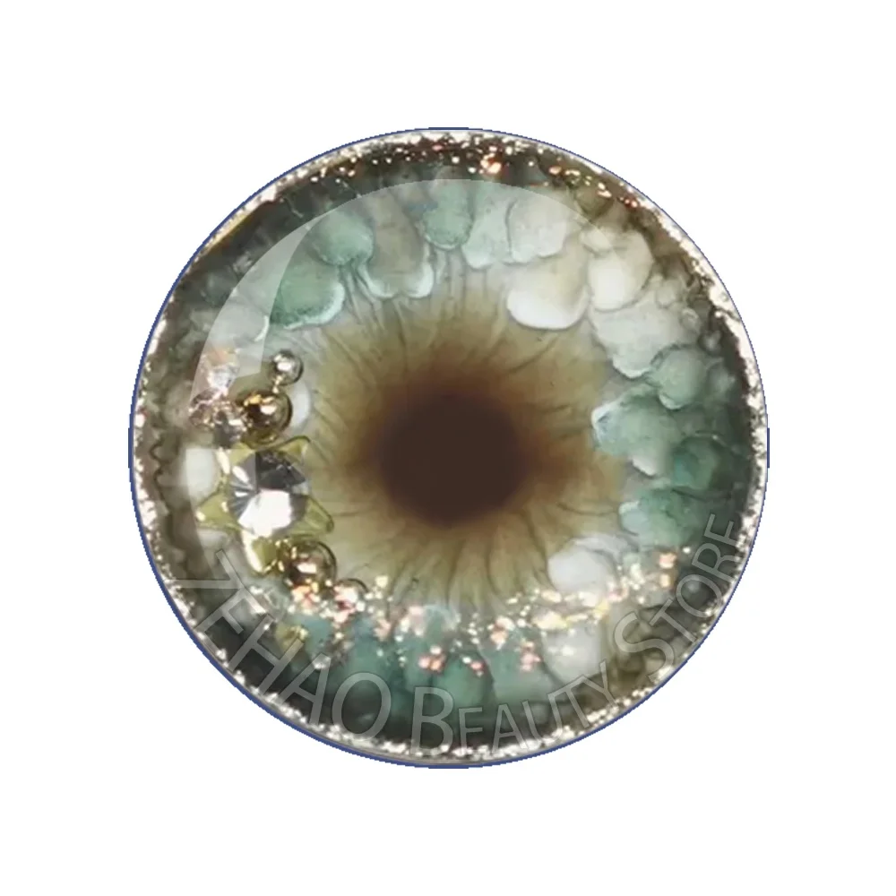 Glass Eyes Blyth BJD Doll Round Glass Eye Chips 12pcs Cabochon 10MM-40MM Handmade Drop Glue Eye Pupil Girl Toy DIY Accessories view 2