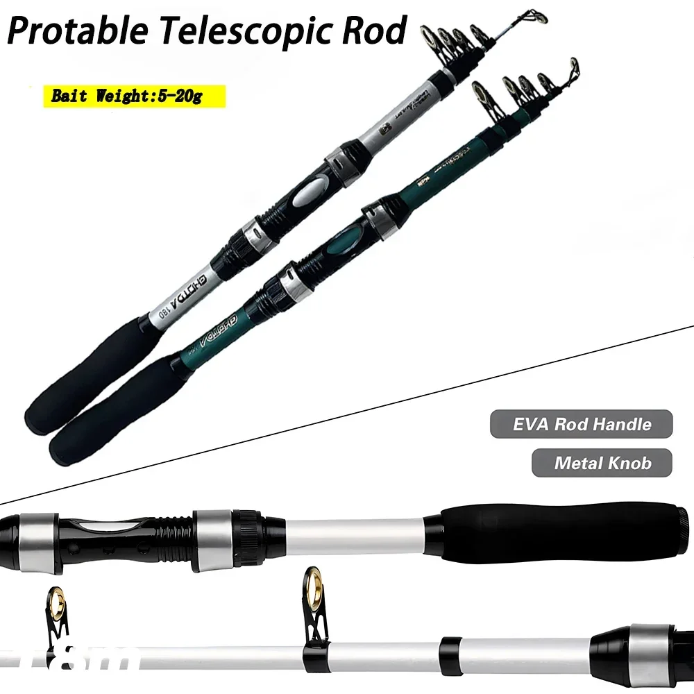 

Fishing Rods Spinning 1.8m Bait Weight 5-20g Portable Mini Sea Telescopic Carbon Fiber Travel Rod For Carp Ultralight Lure Surf