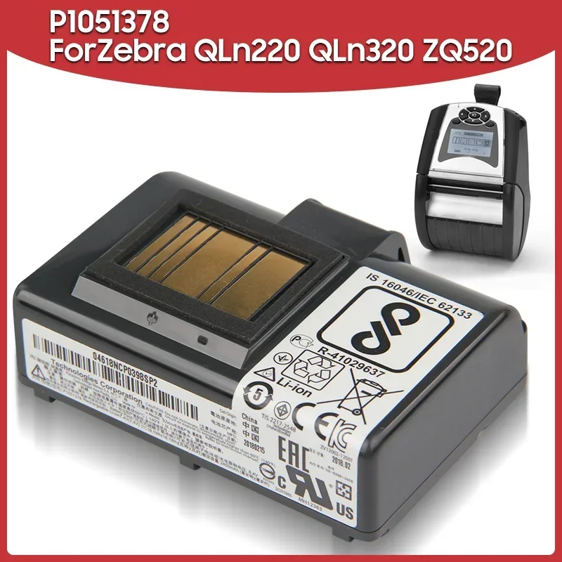 Replacement Battery P1051378 P1023901 For Zebra QLn220 QLn320 QLn220HC ZQ520 ZQ510 Mobile Printers 2450mAh
