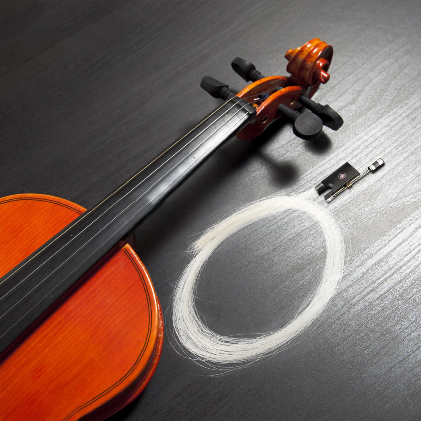 

Easy to Use Violin Bow Hair Professional Grade Natural Horsehair Replacement One End Pre-Mounted Suitable for Beginners and