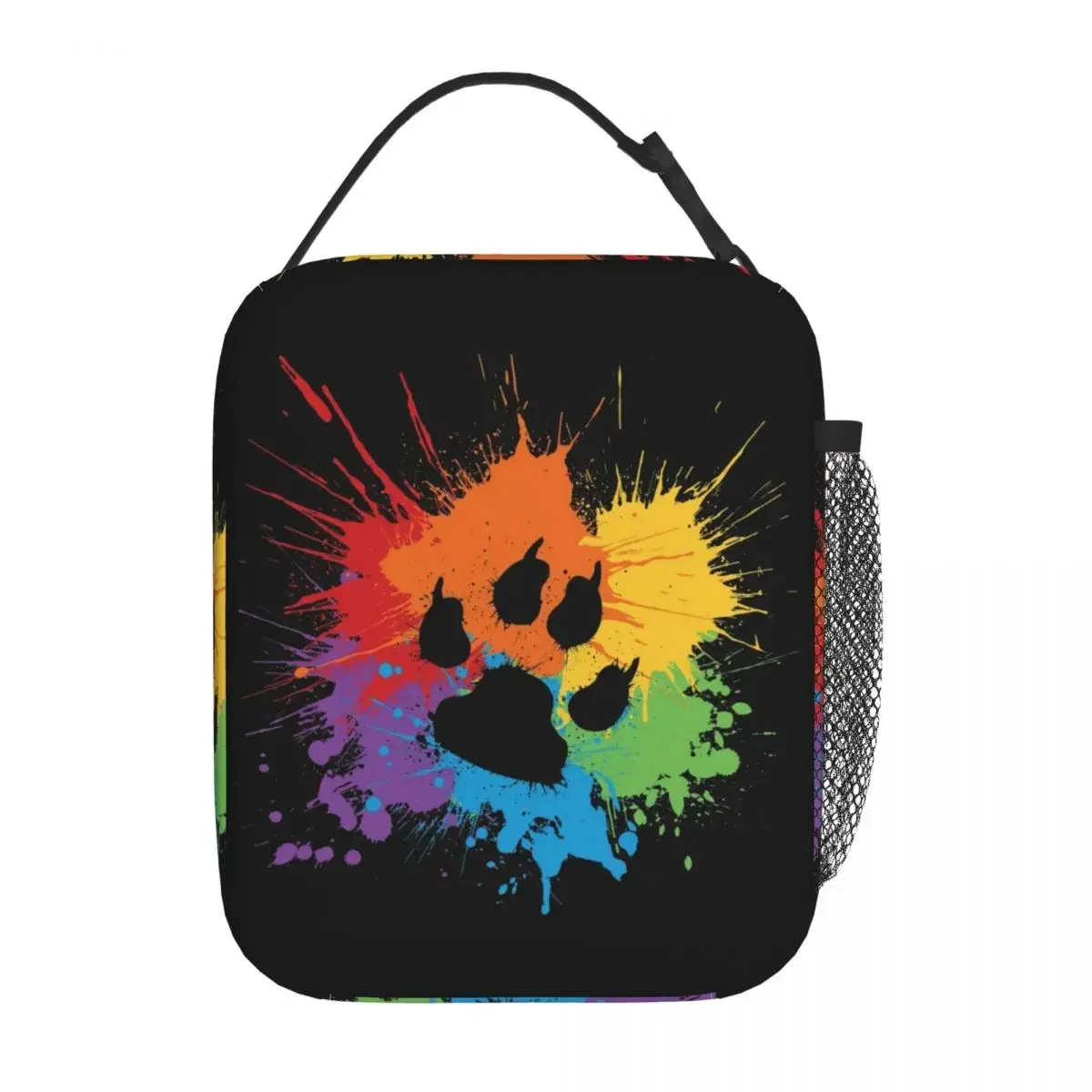 Dog Paw Pride Dark Rainbow Accessories Insulated Lunch Bag For Outdoor Food Box Portable Cooler Thermal Lunch Boxes