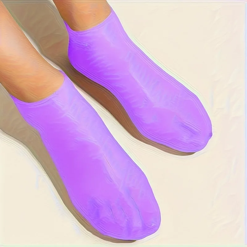 2pcs silicone foot care socks,exfoliating,moisturizing,and crack resistant socks,suitable for use when feet are dry and cracked. view 6