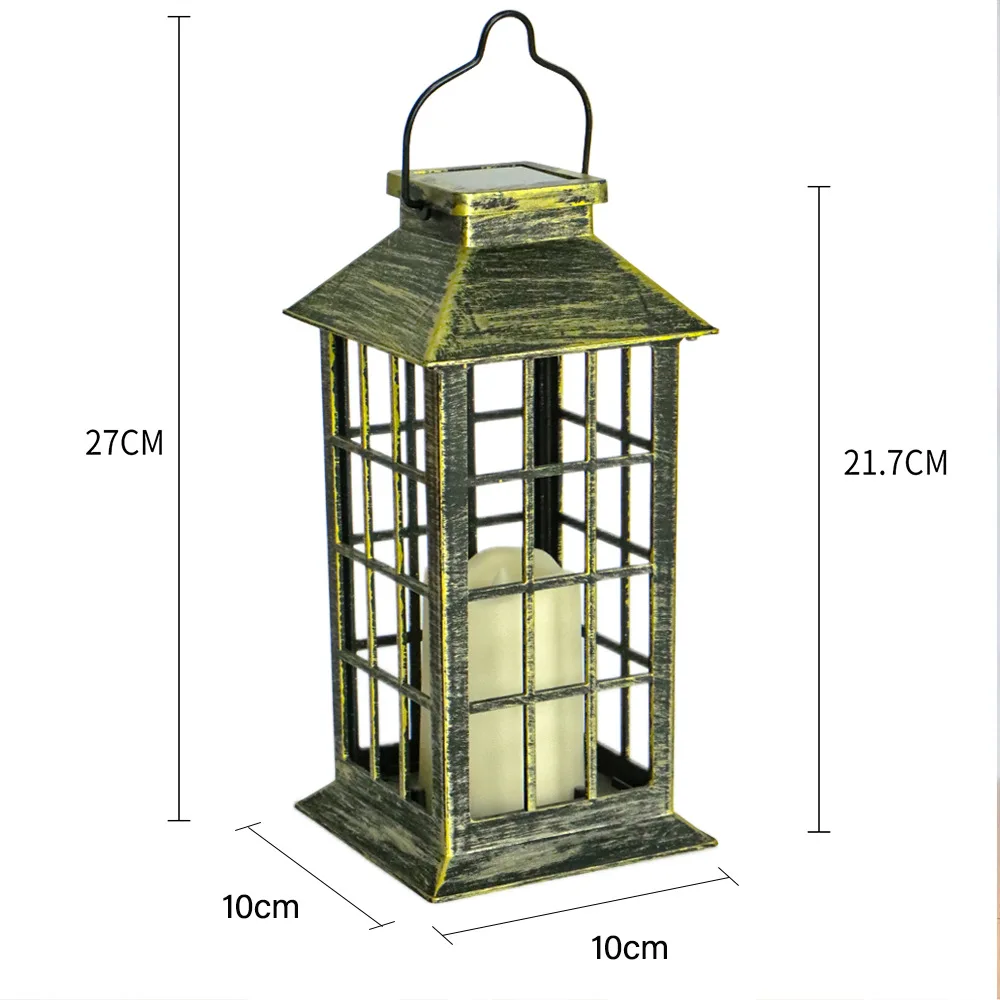 1 szt. Nowa lampa solarna na zewnątrz dekoracje ogrodowe Retro lampa LED wisząca świeca