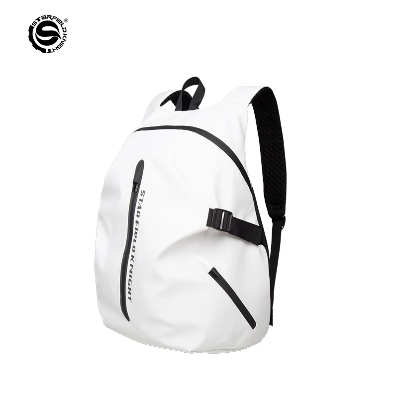 SFK White Multifunctional Backpack Large Capacity Motorcycle Helmet Bag Splash Proof Water Outdoor Sports Travel Equipment Pack