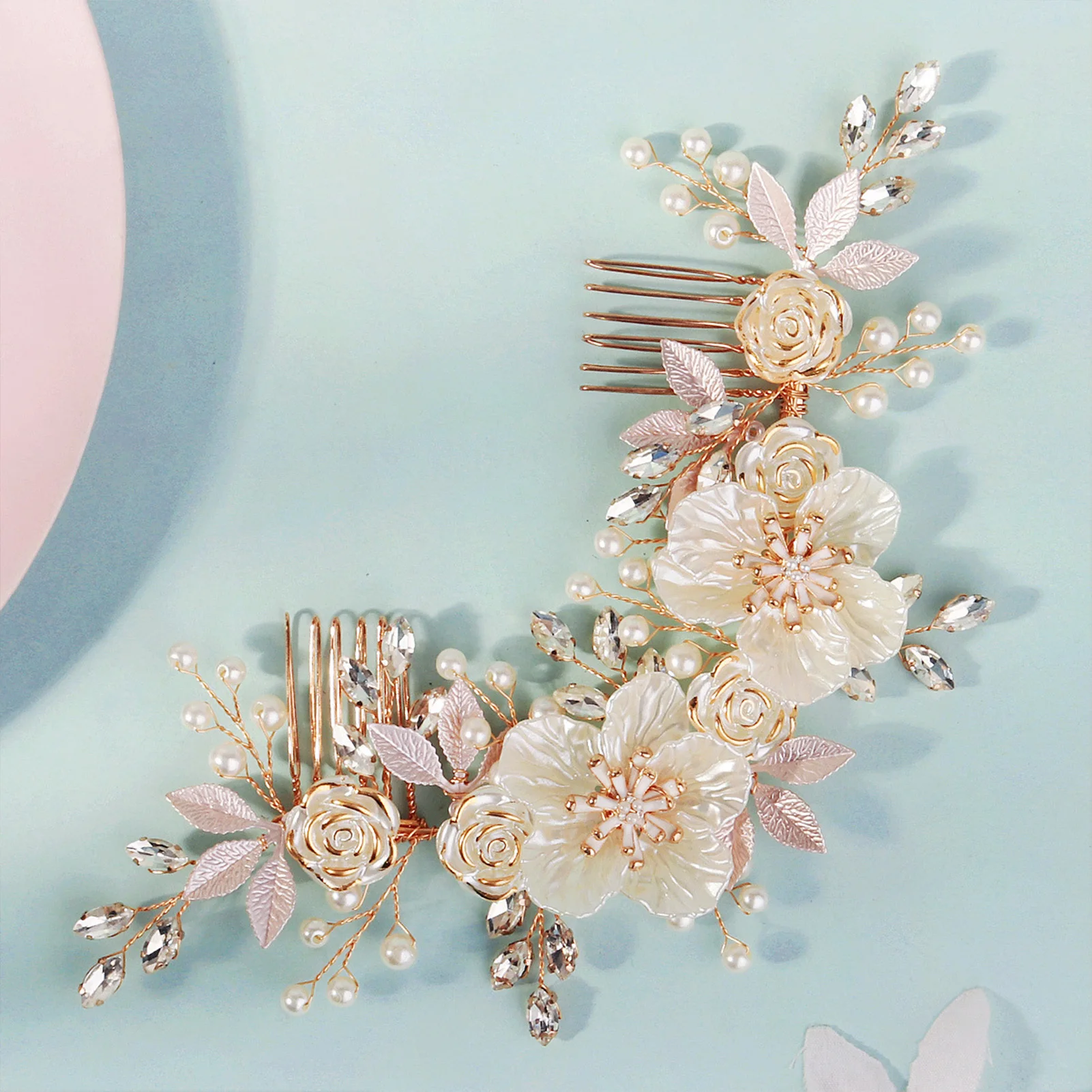 

Fashion Crystal Pearl Hairpin Hair Clips For Women Luxury Rhinestones Hair Comb Bride Wedding Hair Accessory Crystal Headwear