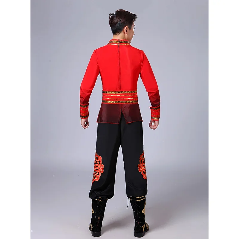 Trajes de danza clásica estilo chino danza folclórica danza del dragón León tambor Yangko disfraz conjunto de 2 piezas para hombres