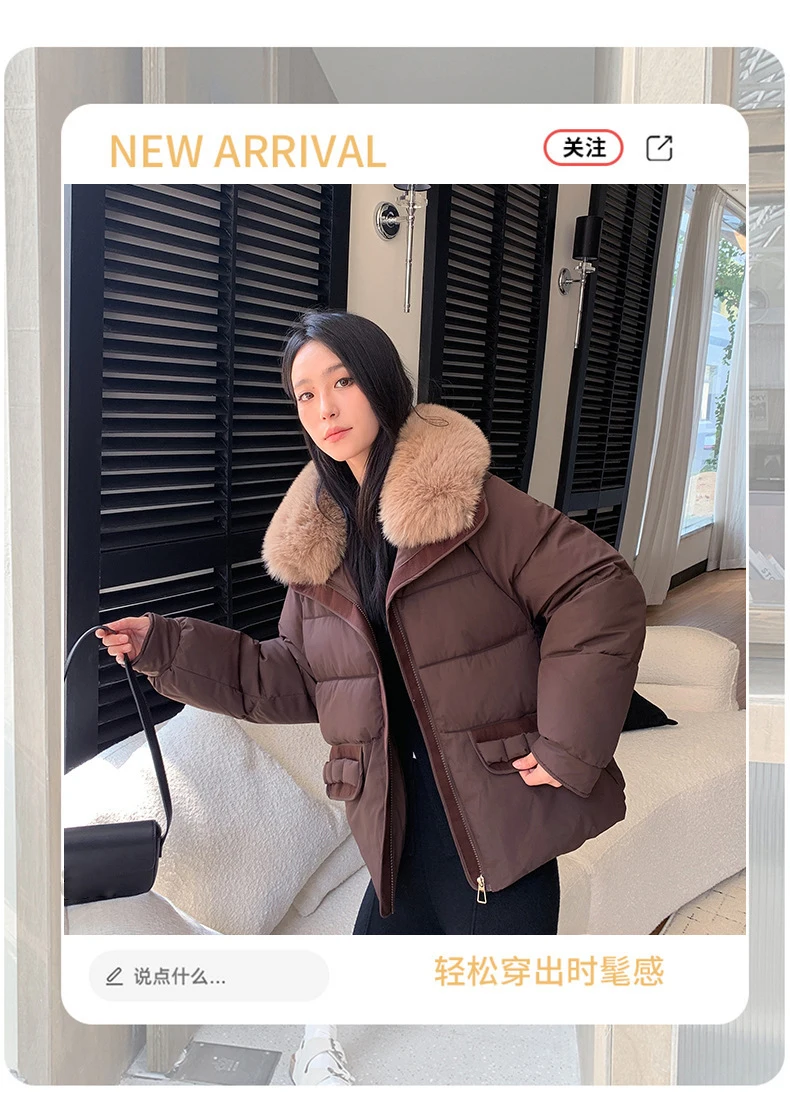 Simple Faux Fur Collar Padded Parka Women Thick Warm Winter Puffer Jacket 2026 Ladies Office Wear Casual Solid Zipper Outerwear