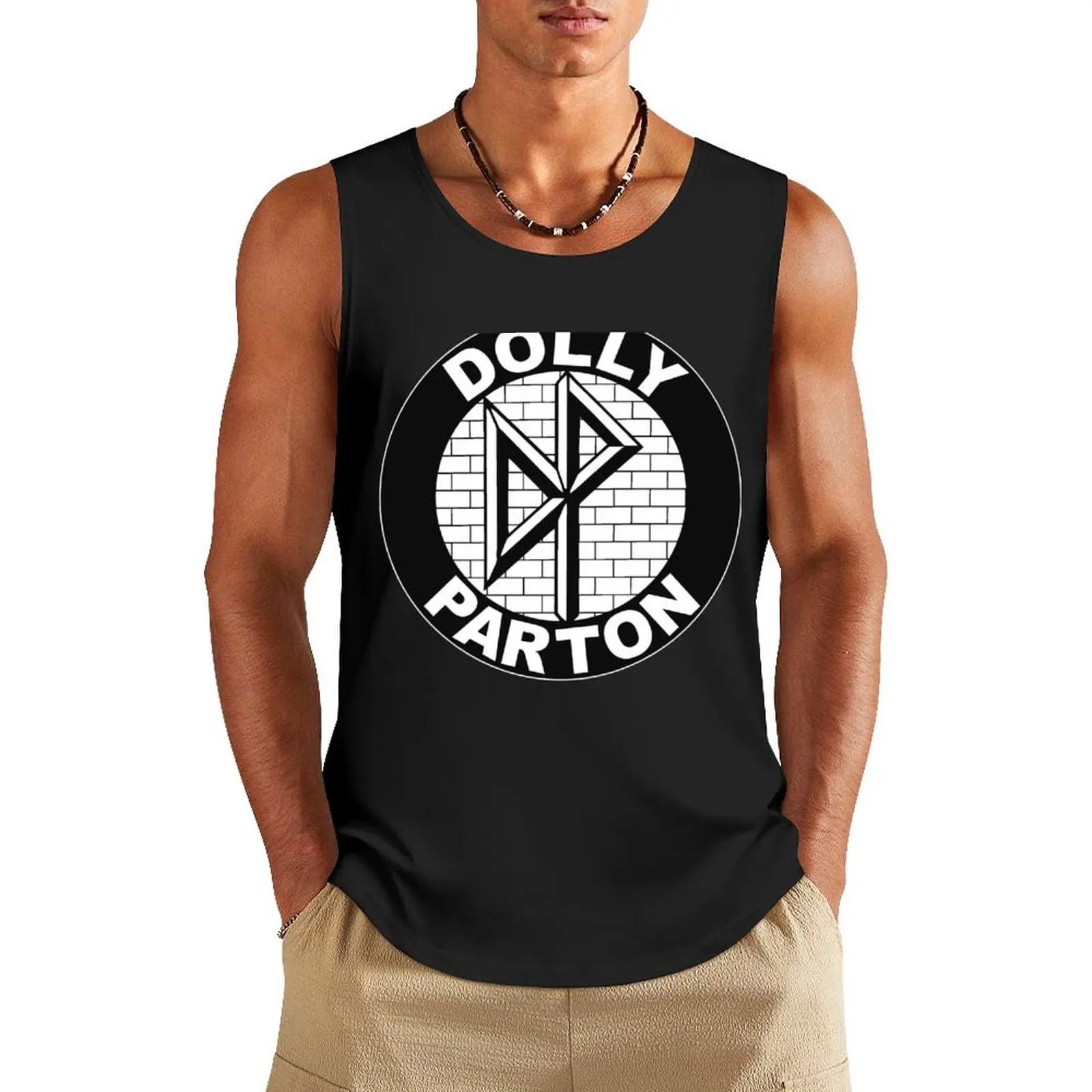 Dolly Parton + Dead Kennedys Mash Tank Top Man gym clothes Men's summer vest bodybuilding