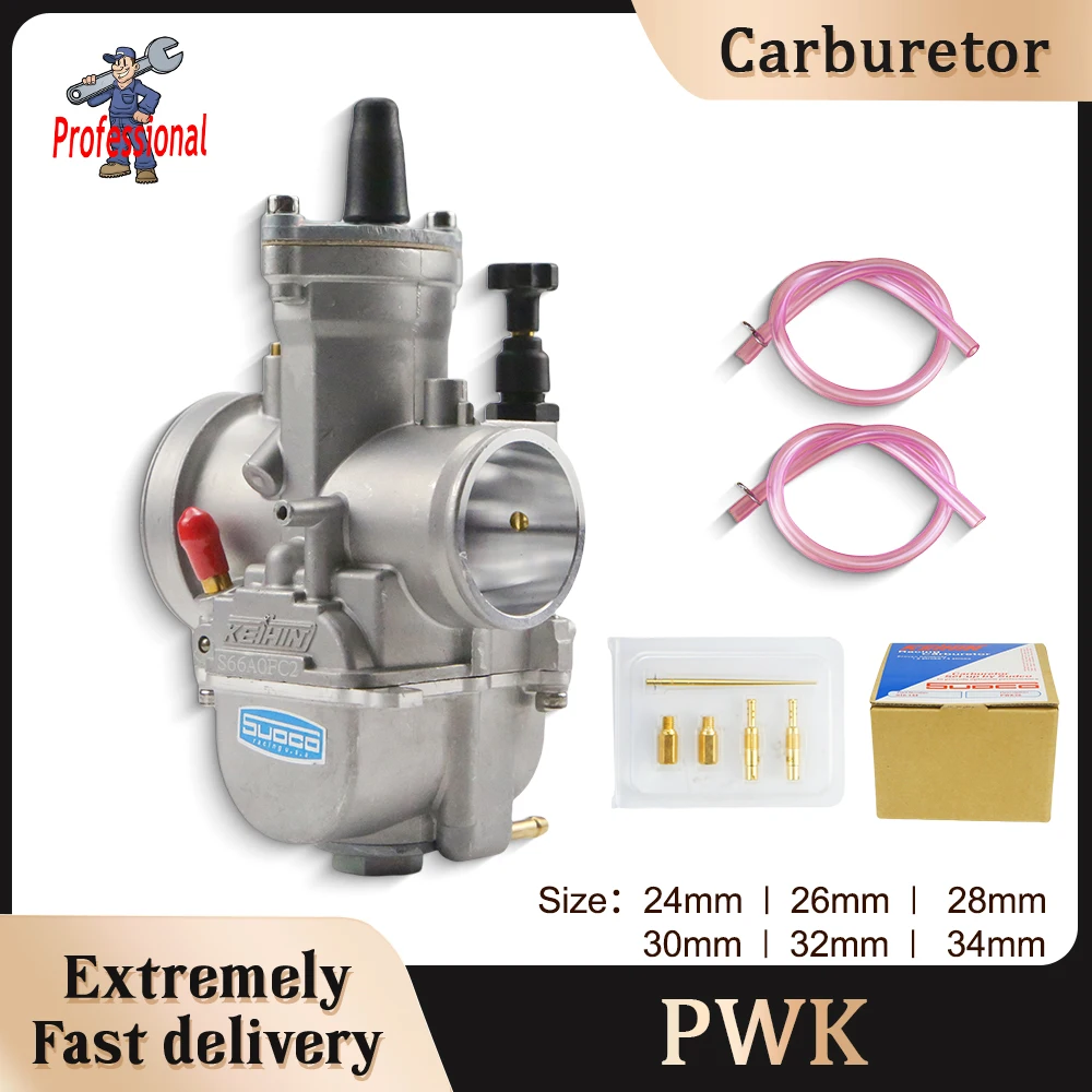 

For Keihin KOSO PWK 24 26 28 30 32 34mm 2T 4T ATV Quad Go Kart Dirt Bike Scooter 50-250cc Motorcycle Carburetor With Jet