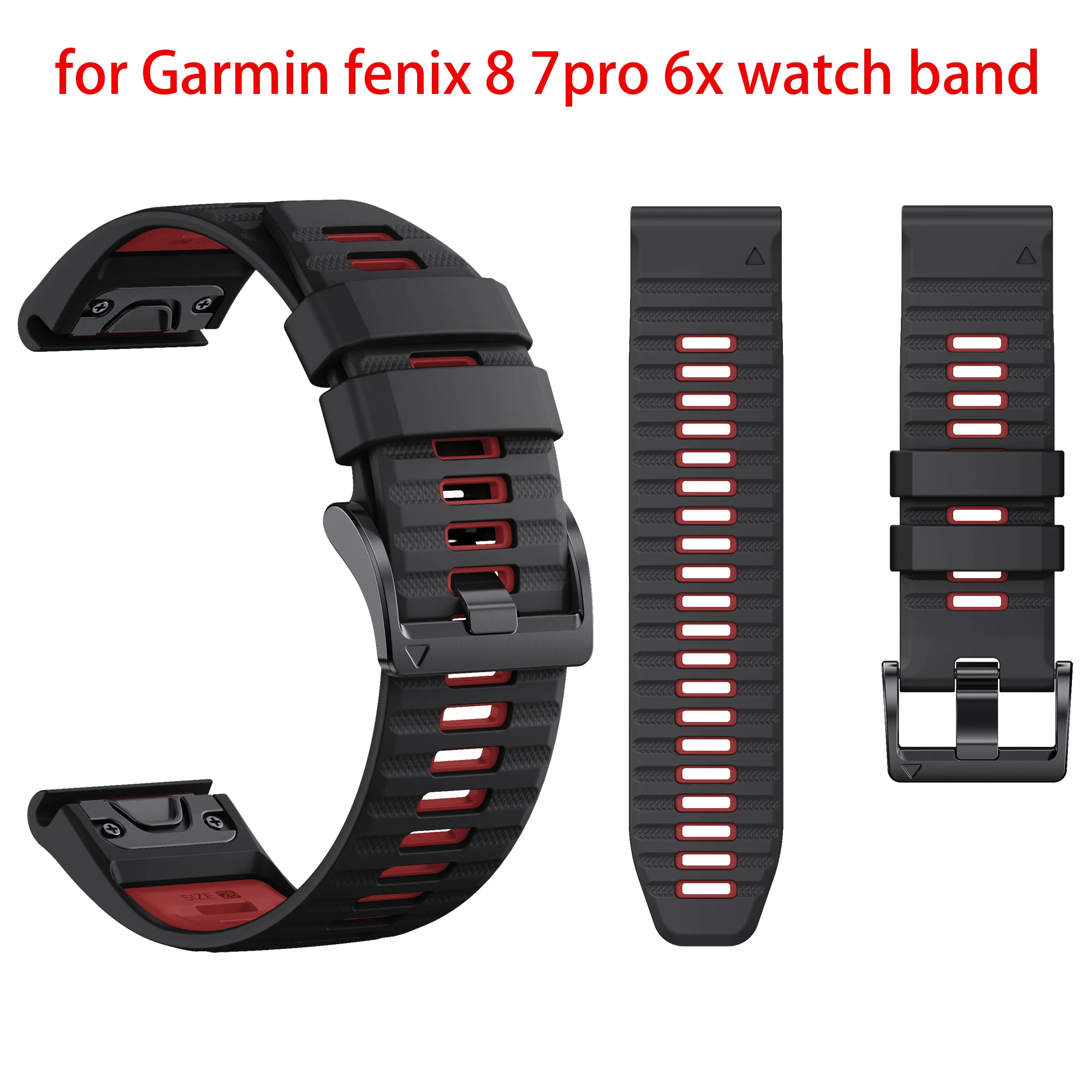 QuickFit 22 mm 26 mm Fenix8 Uhrenarmband für Garmin Fenix E 8 47 mm 51 mm 7 7X 6 6X/Epix Pro/Enduro 3 Zweifarbiges Silikonarmband