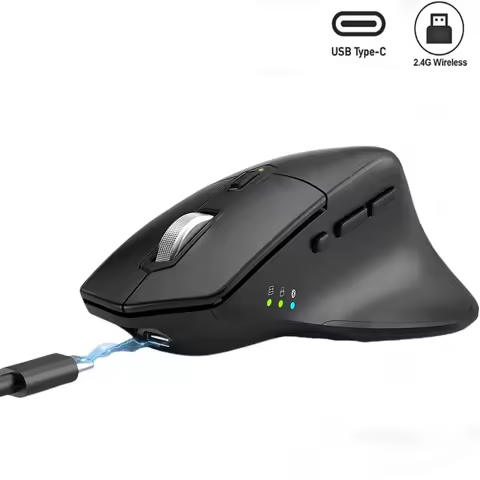 Vertical Mouse Multi-Device,BT5.0 &amp; 2.4G Wireless Mouse with Silent Click for Laptop, MacBook, PC