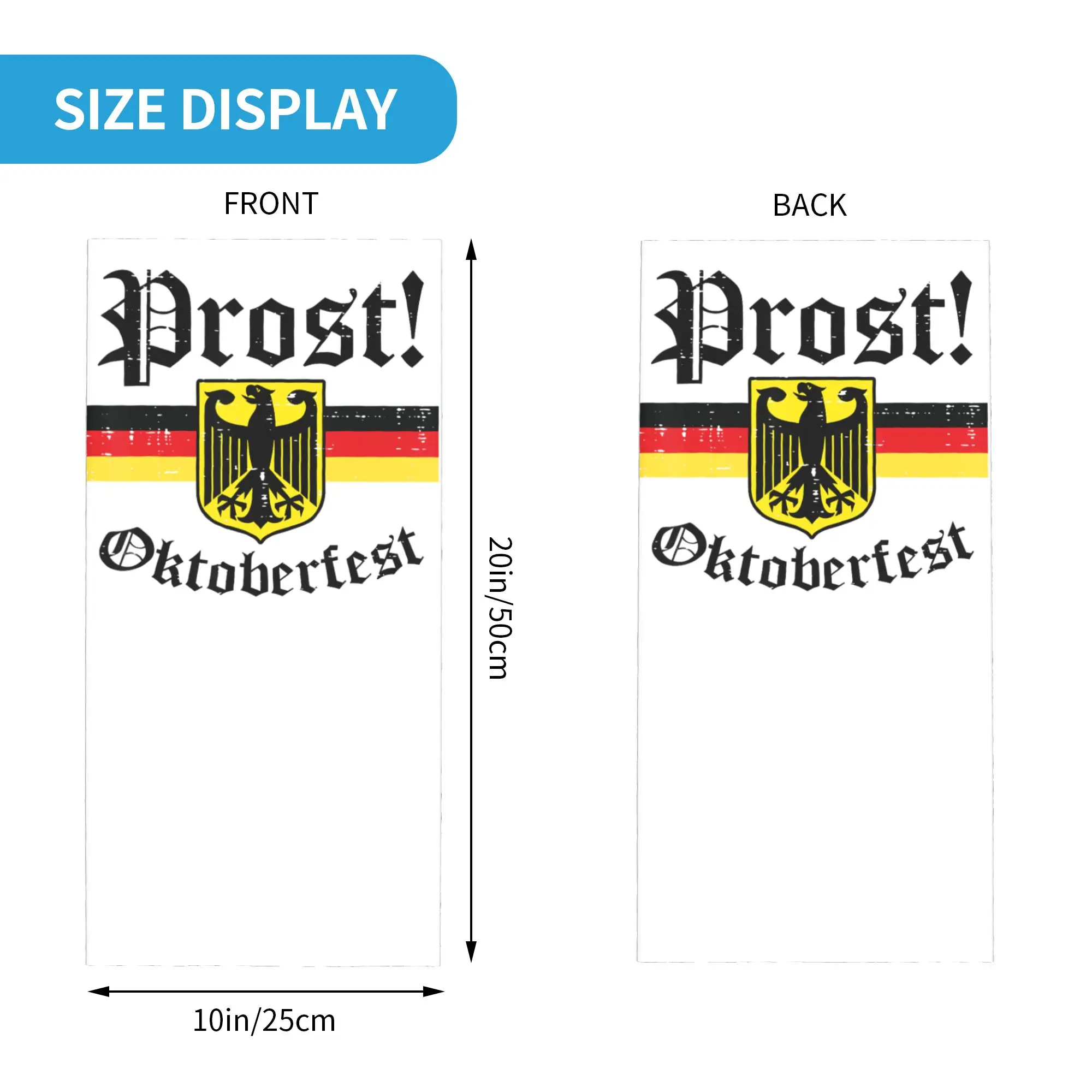 Oktoberfest Prost German Drinking Beer Bandana Neck Gaiter Balaclavas Mask Scarf Printed Octoberfest Headwear Adult All Season