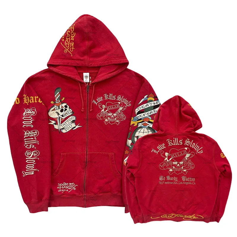 American Gothic Ro Skull Bonesขนาดใหญ่Hoodie Y2K Hip Hop Sle Streetwearไม่มียี่ห้อNo Sve 00% วัสดุอื่นๆ