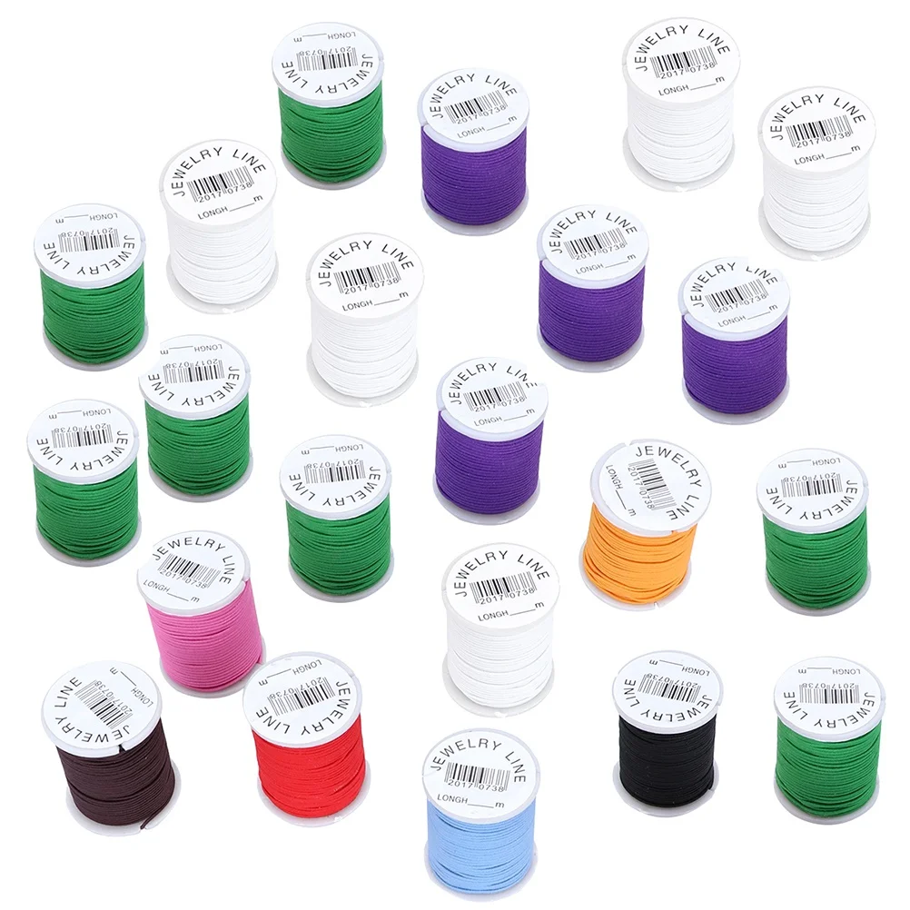 

20pcs Elastic Nylon Wire Jewelry Thread Durable Strong Stretchy Beading Cord Spool for DIY Crafting Necklace Making