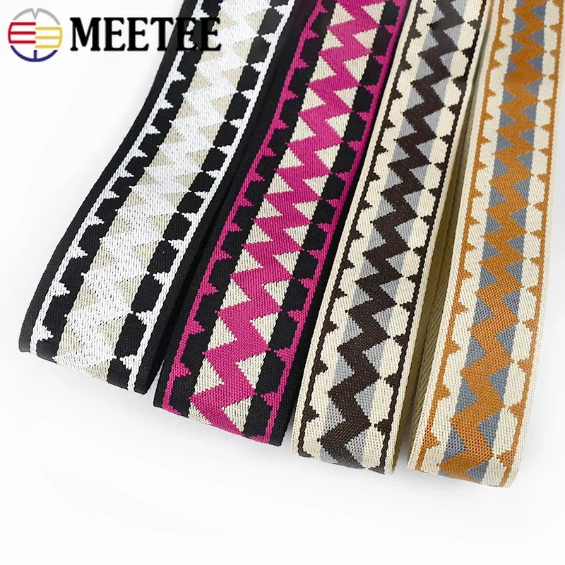 1-5M 38/50mm Jacquard Webbing Tapes 1.3mm Thick Ribbon for Bag Strap Shoes Bias Binding DIY Clothing Sewing Accessories