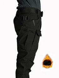2025 Hot New Flap Pocket Men's Fleece Straight Leg Cargo Pants, Loose Casual Tactical Pants, Mens Work Pants For Hiking Climbing
