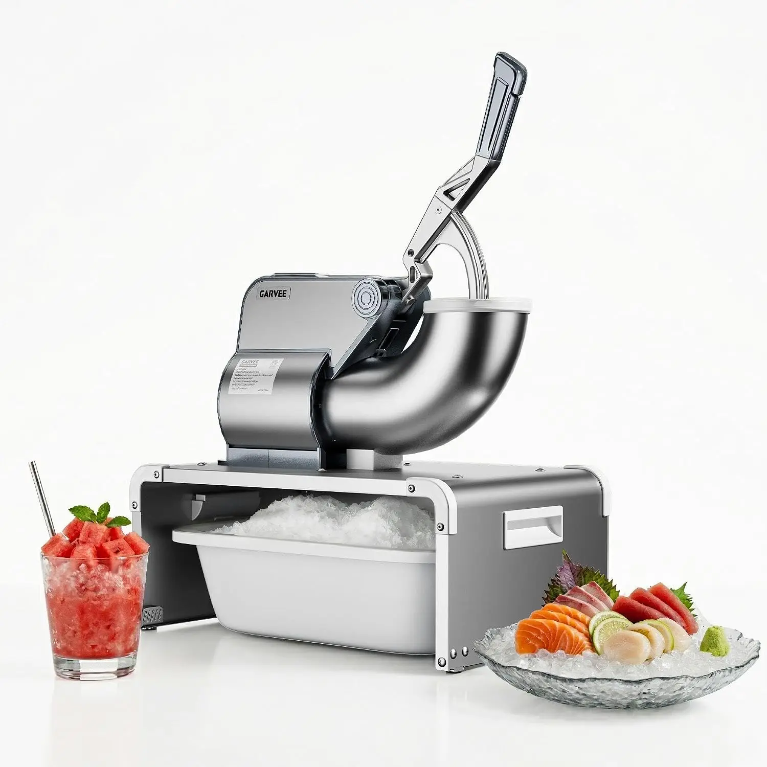 Tacleekii  Commercial Ice Crusher 1450RPM 661LBS/H Shaved Ice Machine 300W Electric 4 Blades Snow Cone Machine for Home Use, Bars, Cafes, Parties