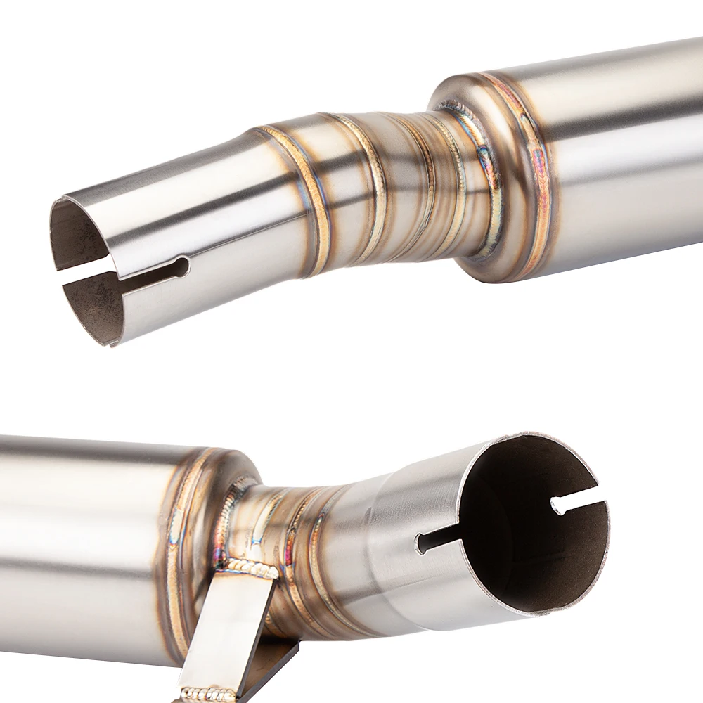 نظام عادم الدراجة النارية Benelli Leoncino500 BJ500 أنبوب الوصلة الأوسط من الفولاذ المقاوم للصدأ مع خط سباق أصلي