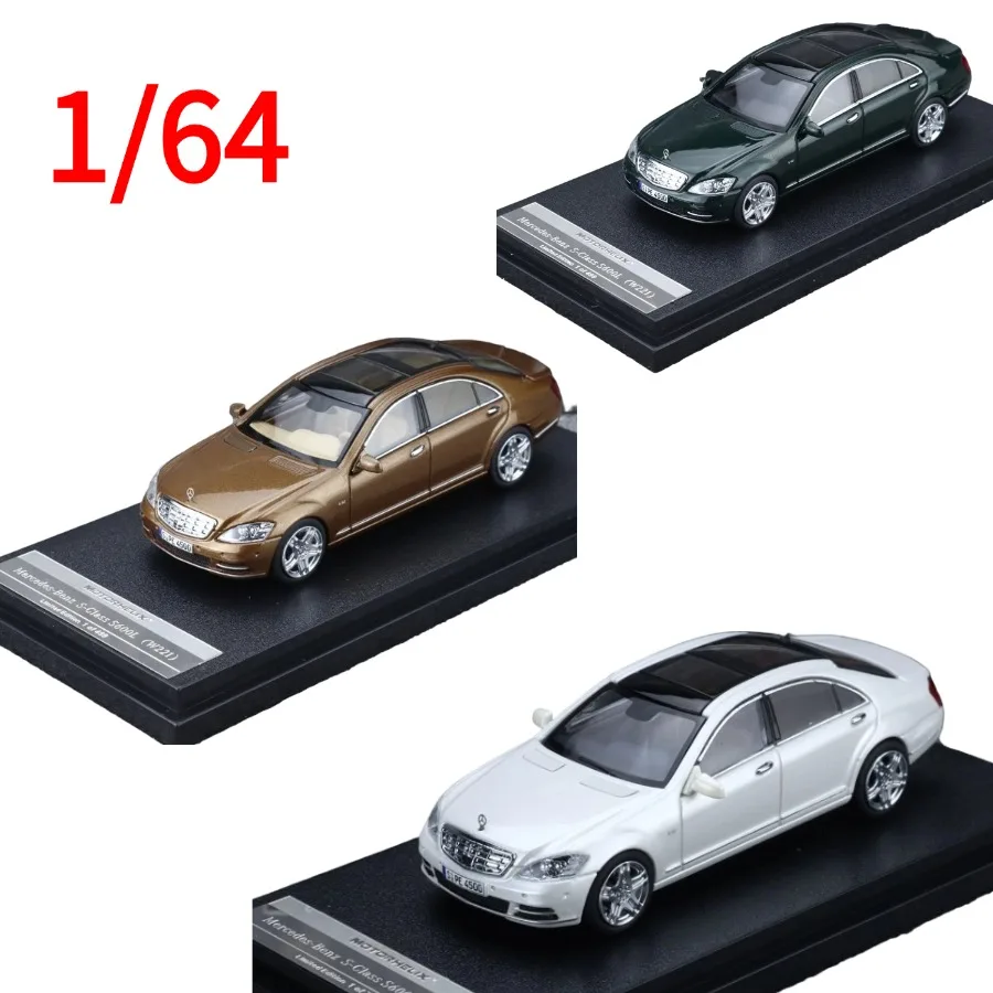 

Коллекционная модель автомобиля Mercedes-Benz S600L W221 MH 1:64, литая под давлением, игрушечная машинка для мальчиков